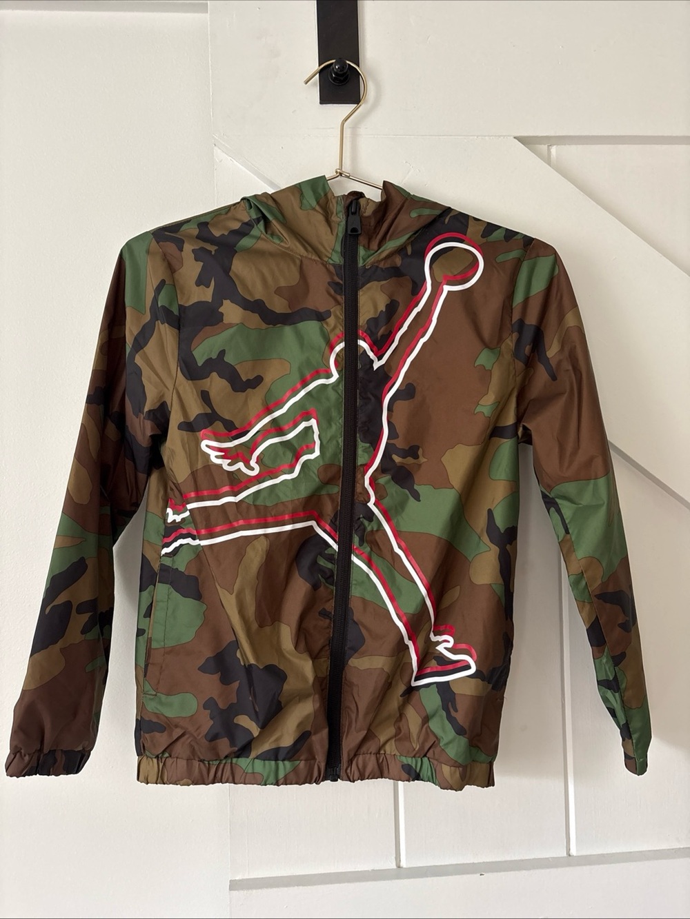 Jordan Youth Windbreaker Camouflage Camo Hooded Jacket Jumpman Logo